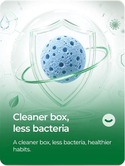Cleaner box, less bacteria